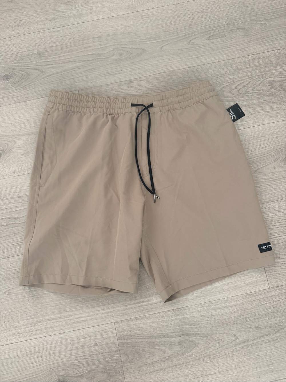 Volcom Men's Stones Hybrid Black Elastic Waist  Shorts